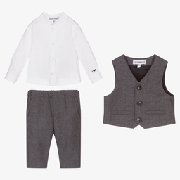 Emporio Armani-Комплект с серыми брюками для мальчиков | Childrensalon Outlet