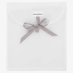 Emporio Armani-Boys Grey Velour Babygrow | Childrensalon Outlet