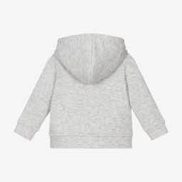 Emporio Armani-Boys Grey Zip-Up  Hooded Top | Childrensalon Outlet