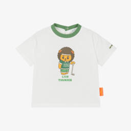 Emporio Armani-Boys Ivory Bear Cotton Tee | Childrensalon Outlet