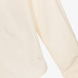 Emporio Armani-Boys Ivory Cotton Collarless Shirt | Childrensalon Outlet
