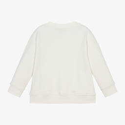 Emporio Armani-Boys Ivory Cotton Eagle Logo Sweatshirt | Childrensalon Outlet