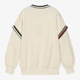 Emporio Armani-Boys Ivory Cotton Jumper | Childrensalon Outlet