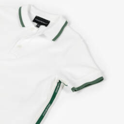 Emporio Armani-Boys Ivory Cotton Piqué Polo | Childrensalon Outlet