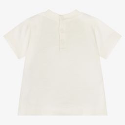 Emporio Armani-Boys Ivory Cotton T-Shirt | Childrensalon Outlet