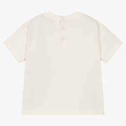 Emporio Armani-Boys Ivory Cotton T-Shirt | Childrensalon Outlet