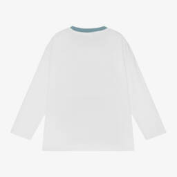 Emporio Armani-Boys Ivory Graphic Long Sleeve Tee | Childrensalon Outlet