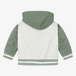 Emporio Armani-Boys Ivory & Green Bomber Jacket | Childrensalon Outlet