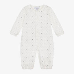 Emporio Armani-Кремовый ромпер из хлопкового джерси | Childrensalon Outlet