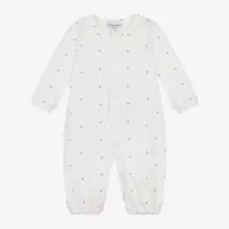 Emporio Armani-Кремовый ромпер из хлопкового джерси | Childrensalon Outlet