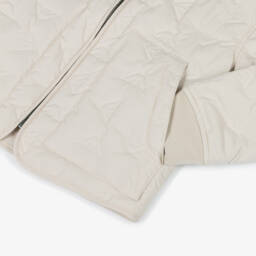 Emporio Armani-Boys Ivory Quilted Emblem Jacket | Childrensalon Outlet