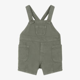 Emporio Armani-Boys Khaki Cotton Playtime Overalls | Childrensalon Outlet