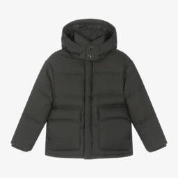Emporio Armani-Куртка-пуховик хаки для мальчиков | Childrensalon Outlet