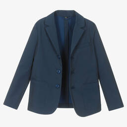 إمبوريو أرماني-جاكيت بلايزر قطن تويل لون كحلي للأولاد | Childrensalon Outlet