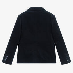 Emporio Armani-Boys Navy Blue Cotton Corduroy Blazer | Childrensalon Outlet