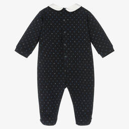 إمبوريو أرماني-أفرول بيبي غرو قطن لون كحلي وأبيض للمواليد | Childrensalon Outlet