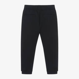 Emporio Armani-Boys Navy Blue Cotton Logo Tape Joggers | Childrensalon Outlet