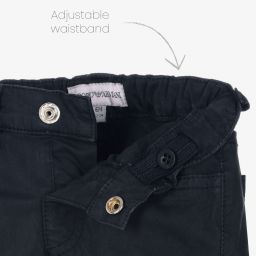 Emporio Armani-Синие хлопковые брюки для мальчиков | Childrensalon Outlet