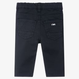 Emporio Armani-Синие хлопковые брюки для мальчиков | Childrensalon Outlet