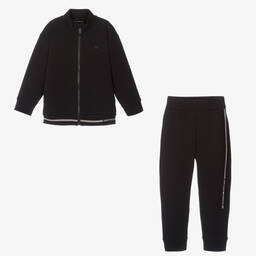 Emporio Armani-Boys Navy Blue Milano Jersey Tracksuit | Childrensalon Outlet