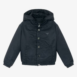 Emporio Armani-Синяя двусторонняя куртка для мальчиков | Childrensalon Outlet