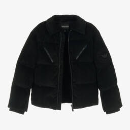 Emporio Armani-Boys Navy Corduroy Puffer Jacket | Childrensalon Outlet