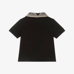 إEmporio Armani-قميص بولو قطني أزرق داكن للأولاد مع نسر | Childrensalon Outlet