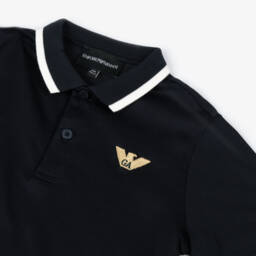 Emporio Armani-Рубашка поло синий для мальчиков | Childrensalon Outlet