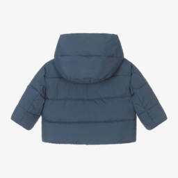 Emporio Armani-Boys Navy Hooded Puffer Coat | Childrensalon Outlet