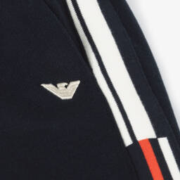 Emporio Armani-Boys Navy Stripe-Accent Joggers | Childrensalon Outlet