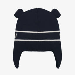 إمبوريو أرماني-طقم سكارف وقبعة صوف لون أزرق للمواليد | Childrensalon Outlet