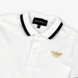 Emporio Armani-Мягкая кремовая рубашка поло для мальчиков | Childrensalon Outlet