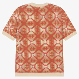 Emporio Armani-Оранжевая жаккардовая футболка | Childrensalon Outlet