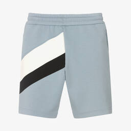 Emporio Armani-Boys Pale Blue Cotton Jersey Shorts | Childrensalon Outlet