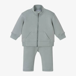 Emporio Armani-Boys Pale Blue Jersey Tracksuit | Childrensalon Outlet