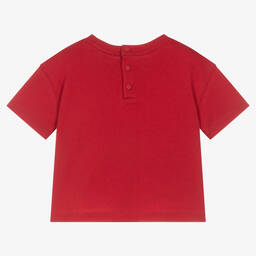 Emporio Armani-Boys Red Comic Print T-Shirt | Childrensalon Outlet