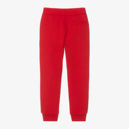 Emporio Armani-Boys Red Cotton Joggers | Childrensalon Outlet