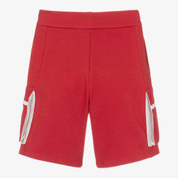 إمبوريو أرماني-شورت قطن جيرسي لون أحمر للأولاد | Childrensalon Outlet