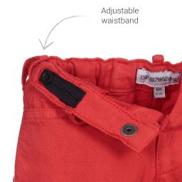 Emporio Armani-Красные хлопковые брюки для мальчиков | Childrensalon Outlet