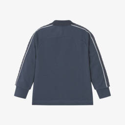 Emporio Armani-Boys Slate Cotton Polo Shirt | Childrensalon Outlet