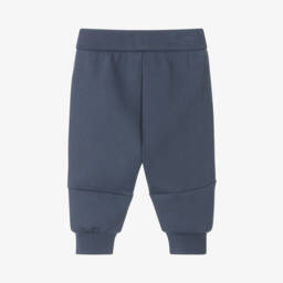 إEmporio Armani-بنطلون رياضي أطفال ولادي مطرز قطن لون أزرق | Childrensalon Outlet