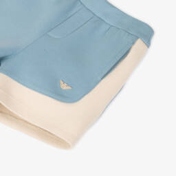 Emporio Armani-Boys Soft Blue Contrast Shorts | Childrensalon Outlet