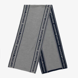 Emporio Armani-Boys Soft Grey Knit Scarf | Childrensalon Outlet