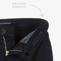 Emporio Armani-Boys White & Blue Cotton Shorts Set | Childrensalon Outlet