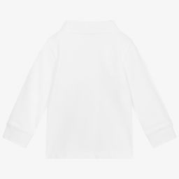 Emporio Armani-Белая рубашка поло из хлопка для мальчиков | Childrensalon Outlet