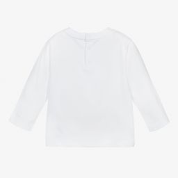 Emporio Armani-Белый хлопковый топ для мальчиков | Childrensalon Outlet