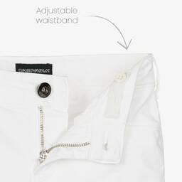 Emporio Armani-Boys White Cotton Trousers | Childrensalon Outlet