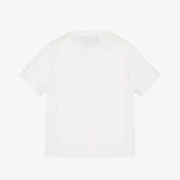 Emporio Armani-Футболка белая с золотой змеей для мальчиков | Childrensalon Outlet