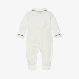 Emporio Armani-Boys White Jersey Sleepsuit | Childrensalon Outlet