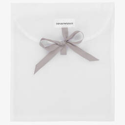 Emporio Armani-Белый хлопковый комбинезон | Childrensalon Outlet